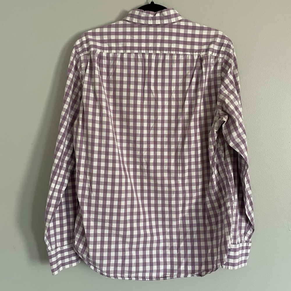 J Crew Shirt Mens Medium Purple Plaid Gingham Light Weight Button Career - Picture 8 of 10